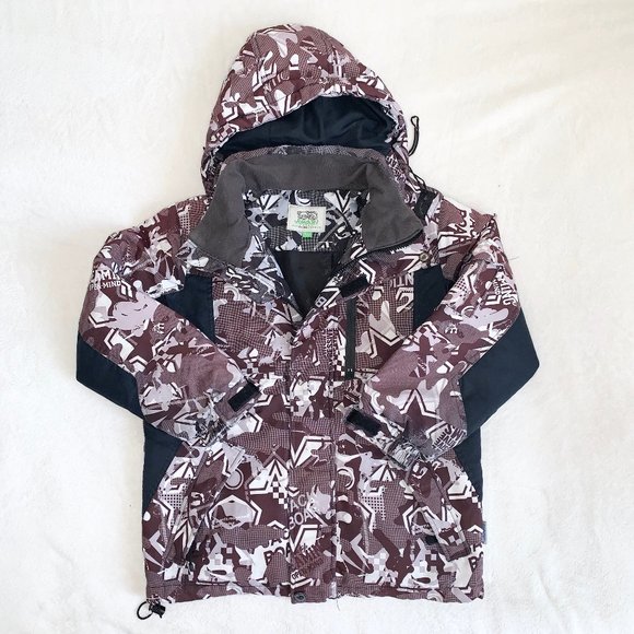 Boy's Brown Waterproof Winter Jacket Coat Park Med - Picture 1 of 3